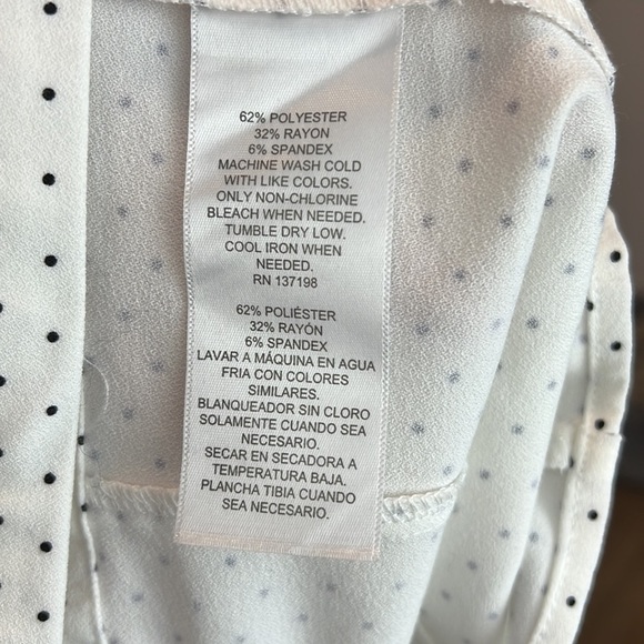 Danielle Bernstein White Polka Dot Crop Top Size 4 - Picture 8 of 8